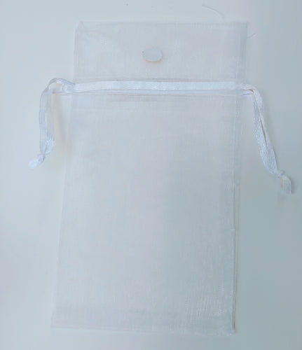 Organza Fabric Drawstring White Bags Sheer 6x8 inches, 144 count